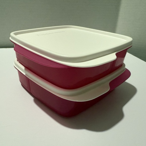 Tupperware Lunch It Containers Fuchsia Pink Set of 2 - Picture 3 of 7